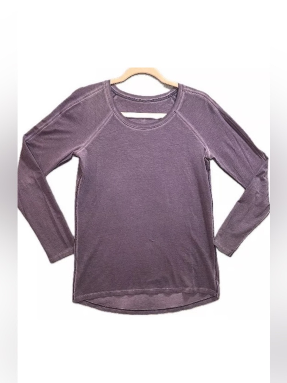Lululemon Emerald Fade Wash Purple Ink Pima Cotton Long Sleeve Top